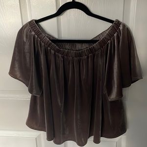 Off the shoulder velvet top